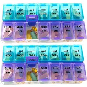 MEDca Weekly Pill Organizer, Twice-a-Day, Pack of 2