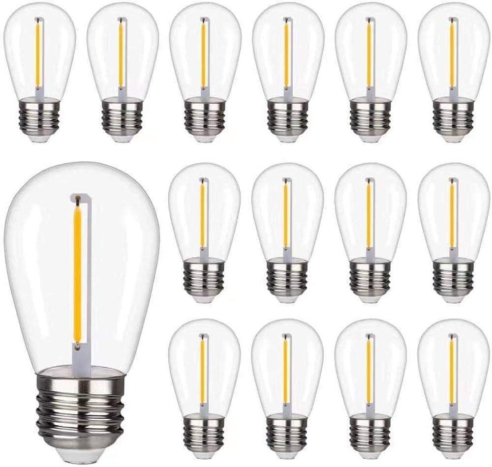 CLSETAIC4.64.6 out of 5 stars(2,694)Shatterproof LED String Lights, Waterproof, Warm White 2200K, 70LM, E26 Base - 15 Pack