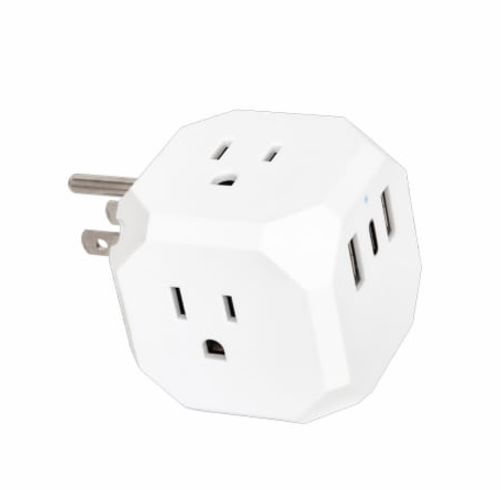 HELIX Power Up 3x3 Muilt Port Wall Adapter With USB C USB A Charging Ports