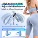 Thigh Trainer with Resistance Adjustment, Pelvic Floor Exercise Devices with LED Display, Inner Thigh Exerciser with Soft EVA Padding, Kegel Exerciser for Women