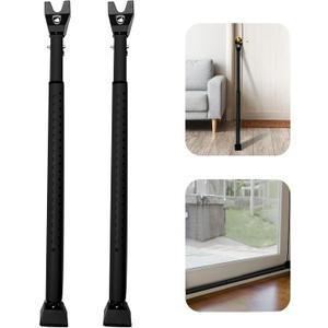 Sliding Door Security Bar, Door Jammer 2-in-1 Adjustable, Door Stoppers Security – 40 Different Adjustments, by Guard Dog Security, Black(Pack of 2)