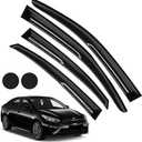 Rain Guards for Kia Forte 2019-2023, Tape-on Side Window Deflectors for Kia Forte, Window Visors for Kia Cars, for Kia Car Accessories 4 Rain Guards 2 Car Coasters
