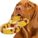 Goughnuts  Dog Toys for Aggressive Chewers | Virtually Indestructible Pull Toy for Breeds Such as Pit Bulls and German Shepherds | Heavy Duty Tug Dog Toy | Medium | Yellow (Medium (30-70 lb) (Original Size))