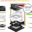 Solar Post Cap Light 6 Packs, Waterproof Fence Post Solar Lights, 4x4 IP65 Black Outdoor Light for Deck Garden & Patio Lights for 3.5x3.5,4x4,5x5 Wood & Vinyl Posts Warm White Lighting