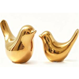 Notakia Gold Home Decor Small Birds Statues Modern Style Decorative Ornaments for Living Room Decor, Bedroom, Office Desktop, Cabinets (2Pcs Gold Birds)