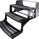 Lippert 24" Radius Triple Manual RV Steps, 9" Rise for 5th Wheel RVs, Travel Trailers and Motorhomes, Anti-Slip Stepping Surface - 1774401
