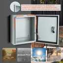 Steel Electrical Junction Box, Indoor&Outdoor Electrical Enclosure Box, Wall Mounted Waterproof&Dustproof Metal Box, Universal Electric Equipment Enclosure Box with Safety Locks and Mounting Plates