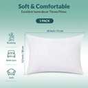 ROYALE LINENS 12 x 20 Pillow Insert - Down Alternative Throw Pillows Insert - Rectangle Pillow Pack of 1 White - Bed & Couch Pillows - Inner Cushion for Bed, Cushion for Living Room - Shams Stuffer