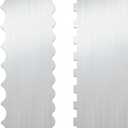 2pcs Stainless Steel Cake Bench Scraper Spatula Kit, 8.7in Stripe Edge Comb Smoother Decorating Metal Tools for Kitchen Baking Mousse Pastry DIY Icing Buttercream Frosting Leveler Supplies