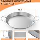 Stainless Steel Paella Pan with Handles, 18.5in Round Grill Griddle for TIKI Solo Stove Cuisinart Fire Pit Kamado Charcoal Grill Weber Kettle and More, Oven and Induction Safe for Indoor & Outdoor Use