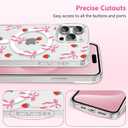 ZTOFERA for iPhone 15 Pro Magnetic Case Clear,Cute Love Heart Ribbon Bow Tie Aesthetic Phone Case,Transparent Trendy Slim Soft Shockproof Protective Phone Cover for Women Girls,Blush