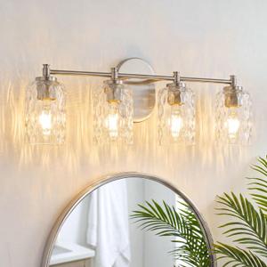 4 Ligh Bathroom Light Fixtures 25" Brushed Nikcel Vanity Lights
