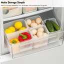 Poeland Refrigerator Organizer Box, Fridge Side Door Storage Containers Plastic Translucent Set of 5 (2M+3S)