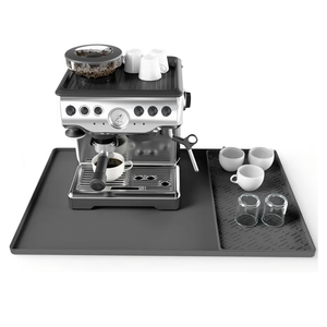 Silicone Coffee mat 24''x16'' – Non-Slip Bar Mat with Detachable Drying Layer for Espresso Machines, Countertops & Dish Racks