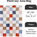 PureCozy Checkered Rug 5x7 for Living Room, Modern Rainbow Shag Rug Super Soft Washable Indoor Fuzzy Carpet Non-Slip Fluffy Rugs for Bedroom Home Aesthetic Decor