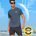 NORTHYARD Men's UPF 50+ Sun Protection Shirt Short Sleeve Swim Rash Guard SPF UV Athletic Workout Running T-Shirt (Black, S)