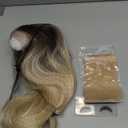 WIGER 13x6 Lace Front Wig Layered Wave Futura Fiber Wigs Curly Synthetic Pre Plucked Wavy Wig for Women Daily Party Use(Ombre 613 Blonde)