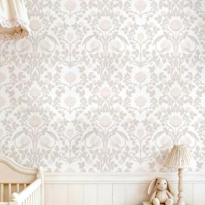 YXTII 17.3"236.2" Pink Wallpaper Peel and Stick, Floral Wallpaper for Bedroom Bathroom Self Adhesive Removable