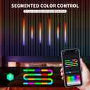 RGB+IC Led Recessed Lighting Kit Wall Panel Lights, 6PCS Smart Color Chasing Wood Slat LED Lights with Alexa & WiFi APP Control, DIY RGB Strip Lighting for Acoustic Panels, Game Room (15+22+35)