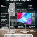 COOPER TabStand, 20" Tall iPad Stand for Desk, Portable Monitor Holder up to 17" Holds 4.4lb, Desktop Tablet Stand, Tablet Mount, Apple iPad Holder for Desk, for Samsung, Kindle, Fire (Frost White)