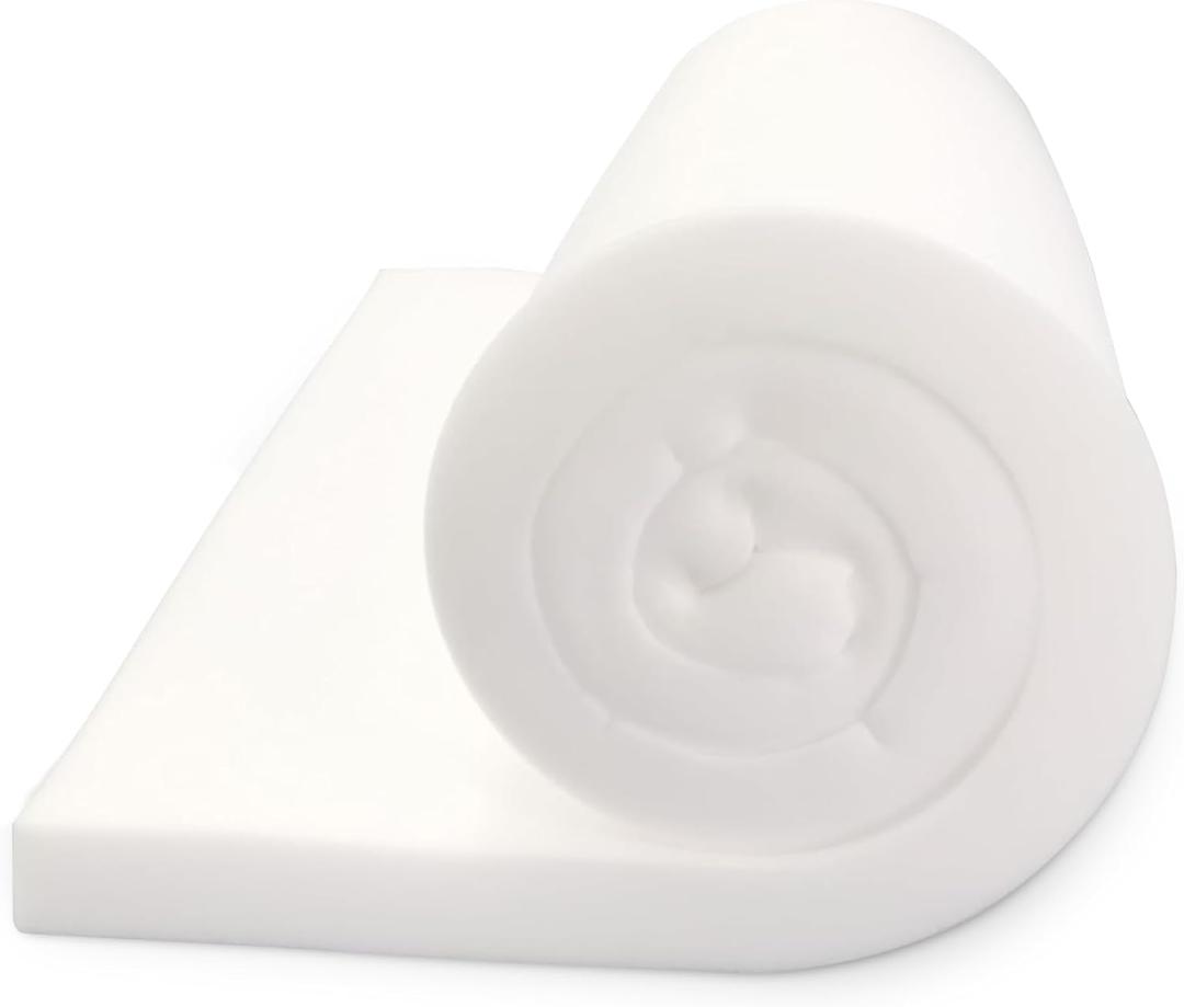 FOAMYFOAM High Density 1 inch Thick, 18 inch Wide, 120 inch Long Upholstery Foam, Cushion Replacement