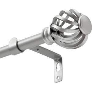 Luvenia Silver Decorative Curtain Rods,Adjustable Curtain Rod For Windows 30 to 88 Inch(2.5-7.3Ft),Long Curtain Rod For Bedroom, Living Room,Kitchen,Farmhouse