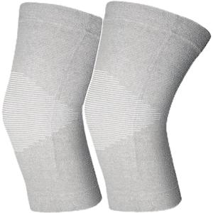 Bamboo Knee Sleeve for Knee Pain - One Pair Compression Bamboo Knee Sleeves for Women Knee Pain Knee Sleeves Plus Size (Gray, Medium)