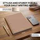 Decorably 5-Pack 140 Pages Gold Foiled Spiral Note Books College Ruled, 8x10.5in Spring Bound, 3-Hole Punched and Easy Tear-Off Perforated Design, Lined Pages - Work, School, Office
