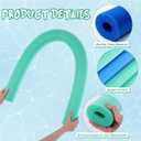 Hollowfly 6 Pack Jumbo Pool Noodles Swimming Floating Foam Tube Extra Large Hollow Bright Swimming Pool Noodles Bulk Heavy Duty for Adults(Blue,Turquoise,55 x 3.5 Inch)