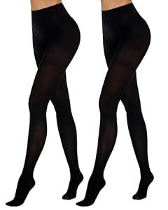 Luxdovi Women Soft 80 Denier Tights Semi Opaque High Waist Under Dress Stockings Solid Color Pantyhose (Black, M-L, 2 Pack)
