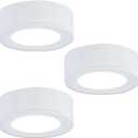 LUMILAND Wired LED Puck Lights 120V (2.7Wx3) Plug-in Lighting Warm White, LED Cabinet Light for Kitchen Can Be Surface Mount or Recess Mount, White (3000K)