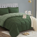 Size: 90" x 92",  HIG 3pc Comforter Set - All Season Reversible Down Alternative Bedding Comforter Set - Quilted Duvet Insert with Corner Tabs - Box Stitched Blanket - Breathable, Soft, Fluffy