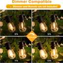 GvvooHome 50FT LED Outdoor String Lights with 16 Shatterproof Waterproof S14 Replaceable Bulbs(1 Spare), 2700K Commercial Grade Patio Lights, Outside Hanging Light for Yard Garden Porch Deck Decor