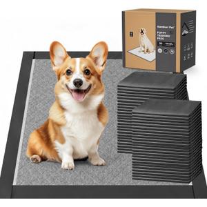 Charcoal Puppy Pads Rugular 22x22 Inches Small Dog Pee Pads Odor-Control & Leak-Proof Disposable Pet Training Edge-Wrapping Thicken Potty Pad for Dogs, Cats, Rabbits (50 Pieces)
