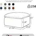 Modern Ottoman for Boneless Sofa Couch, 27.56'' Fluffy Corduroy Compressed Foot Rest, Comfy Plush Rectangle Pouf Footstool, Ottoman Coffee Table, for Small Apartment Living Room, Green