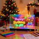 Led Drawing Board for Kids,Arts Supplie 13.7 Inch Light Up Doodle Drawing Tablet Dry Erase Board Minecraft Kids Toy 6 RGB Lights & 7 Markers,Tracing Book,Birthday Day Gifts for Girls & Boys Age 1+