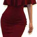 Vivicastle Women's USA Off Shoulder Ruffle Bodycon Fitted Midi Dress, Size: XL