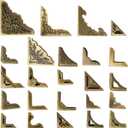96PCS Metal Book Corner Protector, 24 Styles Iron Guard Edge Cover, Vintage Metal Decorative Cover Pad, for School Book Album Scrapbook Notebook, Desk Jewelry Case Box Gifts (Package A)
