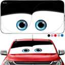 Gven- The Original Car Eyes Windshield Sun Shade 2025 Windshield Cover Automotive Interior Sun Protection Front Sun Visor Protector Blocks UV Rays Keep Your Vehicle Cool (Black, L)
