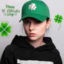 Cuffbow St. Patrick's Day Hat Shamrock Baseball Hat Adjustable Embroidery Irish Cap Green Lucky Shamrock Cap for Men Women (Green, M)