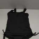 OYOANGLE Girl's Cute Spaghetti Straps Round Neck Drawstring One Piece Swimwear Tie Bathing Suit (Black, 9-10 y)