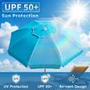 7ft Portable Beach Umbrella Heavy Duty Shade Umbrella, Light Green