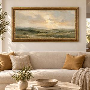 Framed Large Vintage Farmhouse Nature Landscape Canvas Wall Art 20×40 in