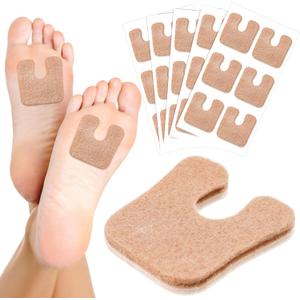Boao 30 Pcs Callus Pads 1/4" Thick U Shaped Metatarsal Corn Pads Felt Callus Cushions Adhesive Corn Protectors for Men Women Feet Toes Pain Relief Blister Prevention