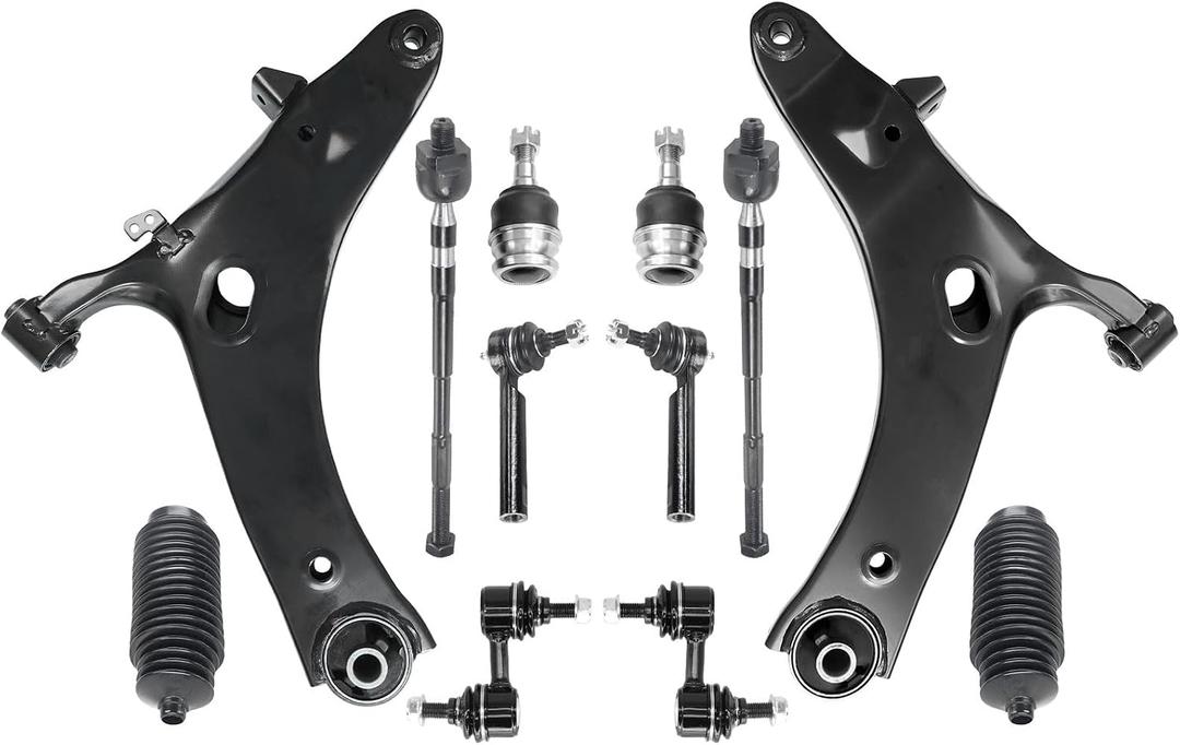 Front Lower Control Arm Ball Joint Sway Bar Tie Rod Boot Suspension Kit 12Pcs Fit For 2009-2013 Subaru Forester
