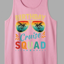 Women's Pink Birthday Cruise Squad Tank Top. Size Small