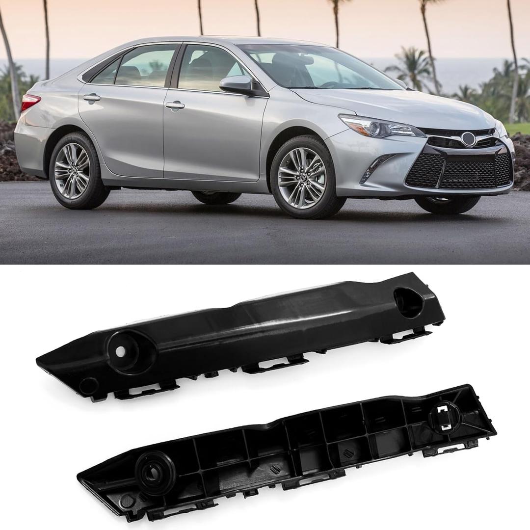 Yumzeco Compatible with Toyota Camry Front Bumper Bracket 2015 2016 2017, Driver and Passenger Side Plastic Front Bumper Retainer Support Bracket, Replace for 5253506190 5253606190 1 Pair