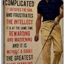Framed Golf Wall Art Sports Quote Poster Canvas Saying Vintage Golf Art Print Sport Spiritual Quotes Pictures Wall Painting Themed Decor,Ready to Hang Framed (16x24inch) (16L" x 24W")