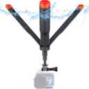 Floating Selfie Stick for GoPro Hero 13 12 11 10 9 8 7 Mini Max Fusion Session, DJI OSMO Action 5 Pro 4 3, AKASO EK7000 V50, 4 in 1 Underwater Waterproof Pole Monopod Hand Grip Tripod Stand Red Floating Stick