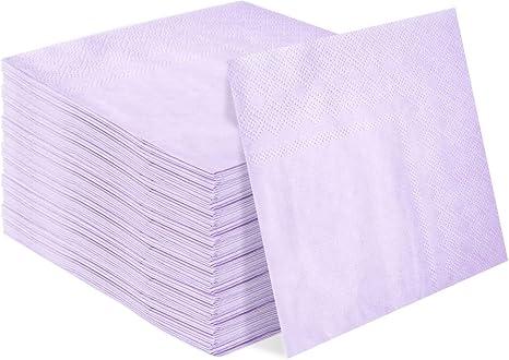 HEIPINIUYE 50 Pieces 3-ply Purple Cocktail Napkins Beverage Napkins Dessert Napkins Disposable Paper Napkins for Wedding Birthday Party Paper Dinner Napkins
